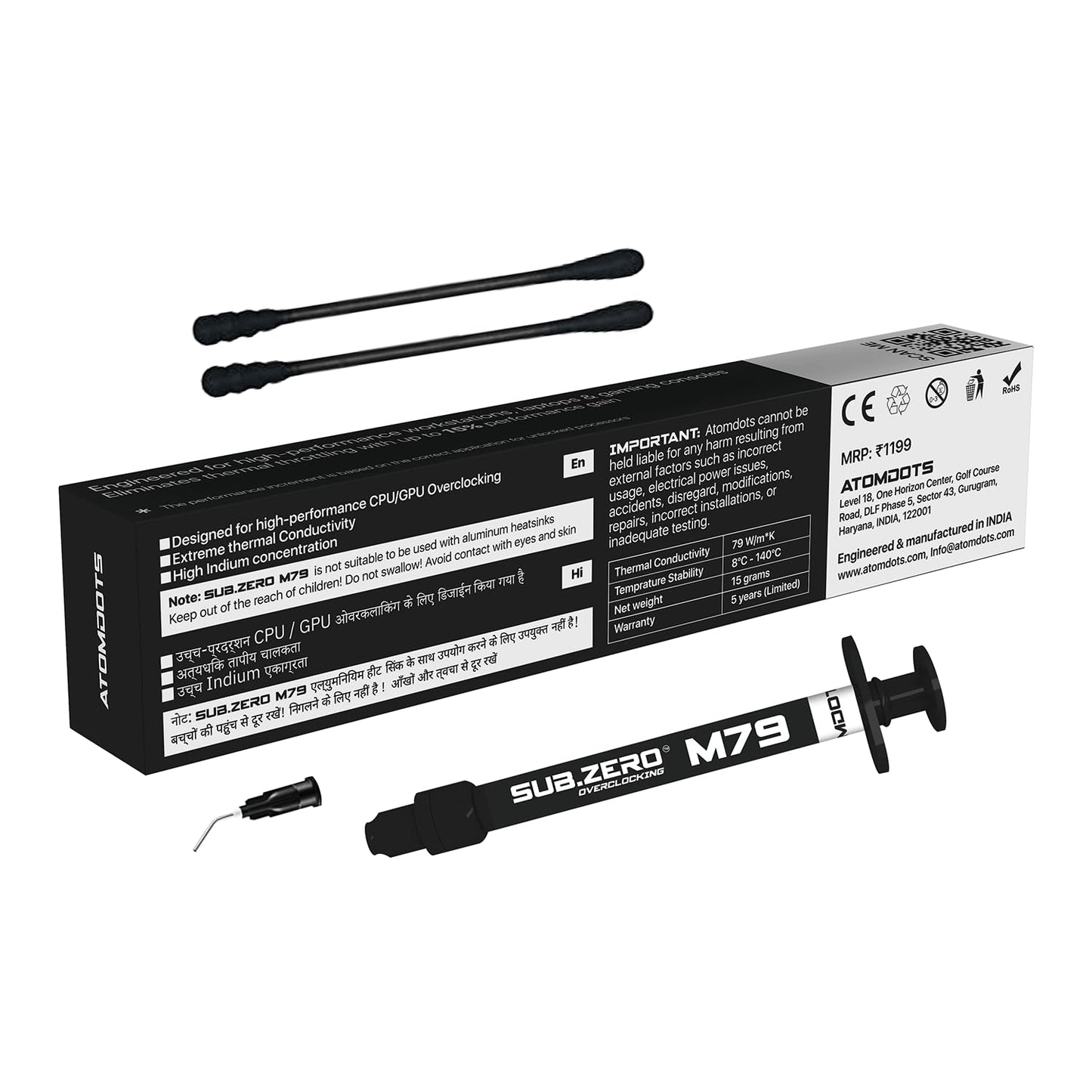 ATOMDOTS M79 - Liquid Metal Thermal Interface Material (Tim) | 79 W/m*K | 1 gram Box