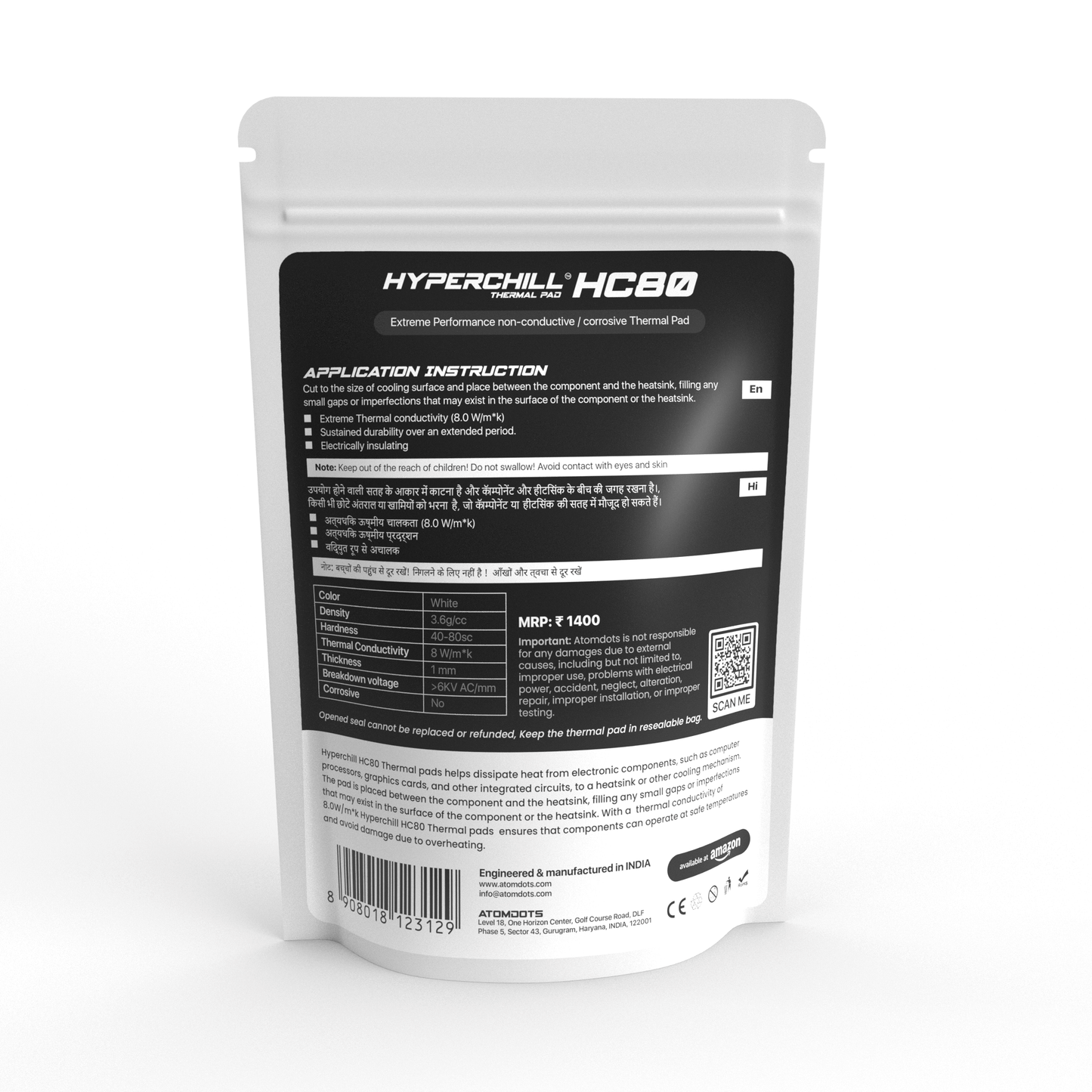 Hyperchill HC80 Thermal Pad 8.0 W/m*K | 100 X 50 mm